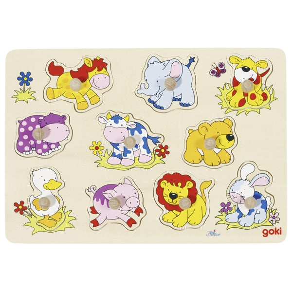 Wooden Lift-Out Puzzle – Baby Animals II (10 Pieces)