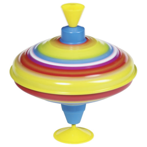 Colorful spinning top toy on a white background