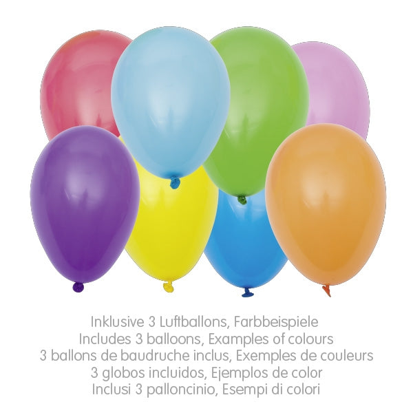 Colorful balloons in various pastel shades on a white background