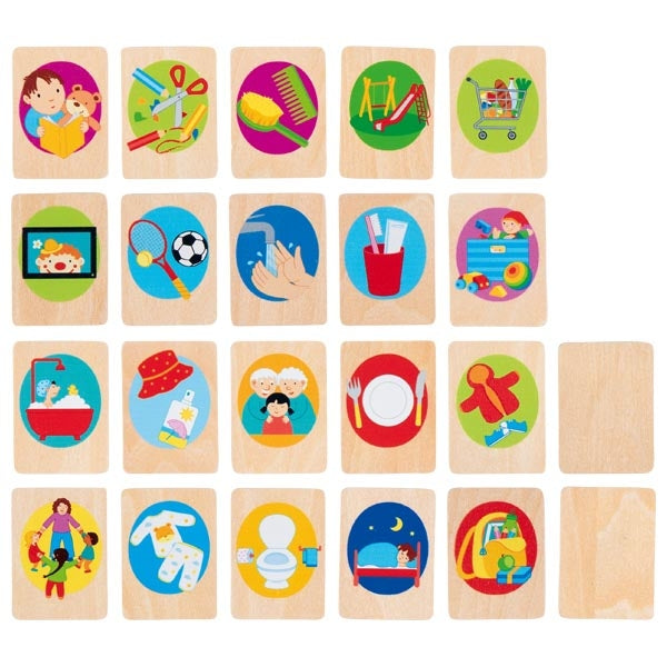 Daily Routine Cards for Children with Card Holder