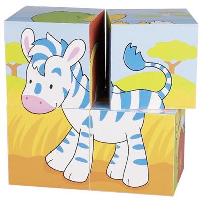 Cube Puzzle - Animals (4 Pieces)
