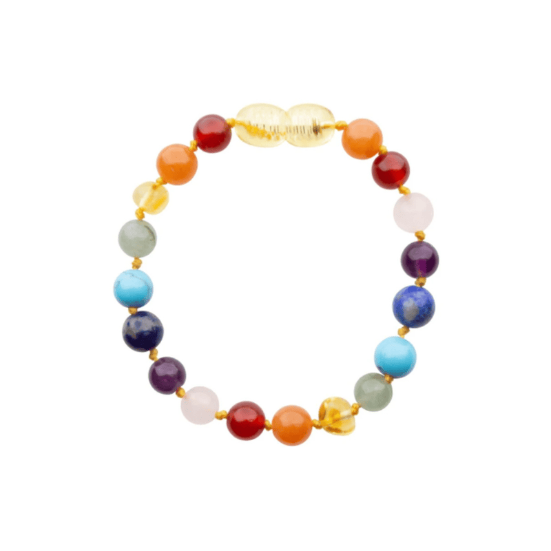 Amber Baby & Toddler Bracelet - Honey • Mixed Gemstones