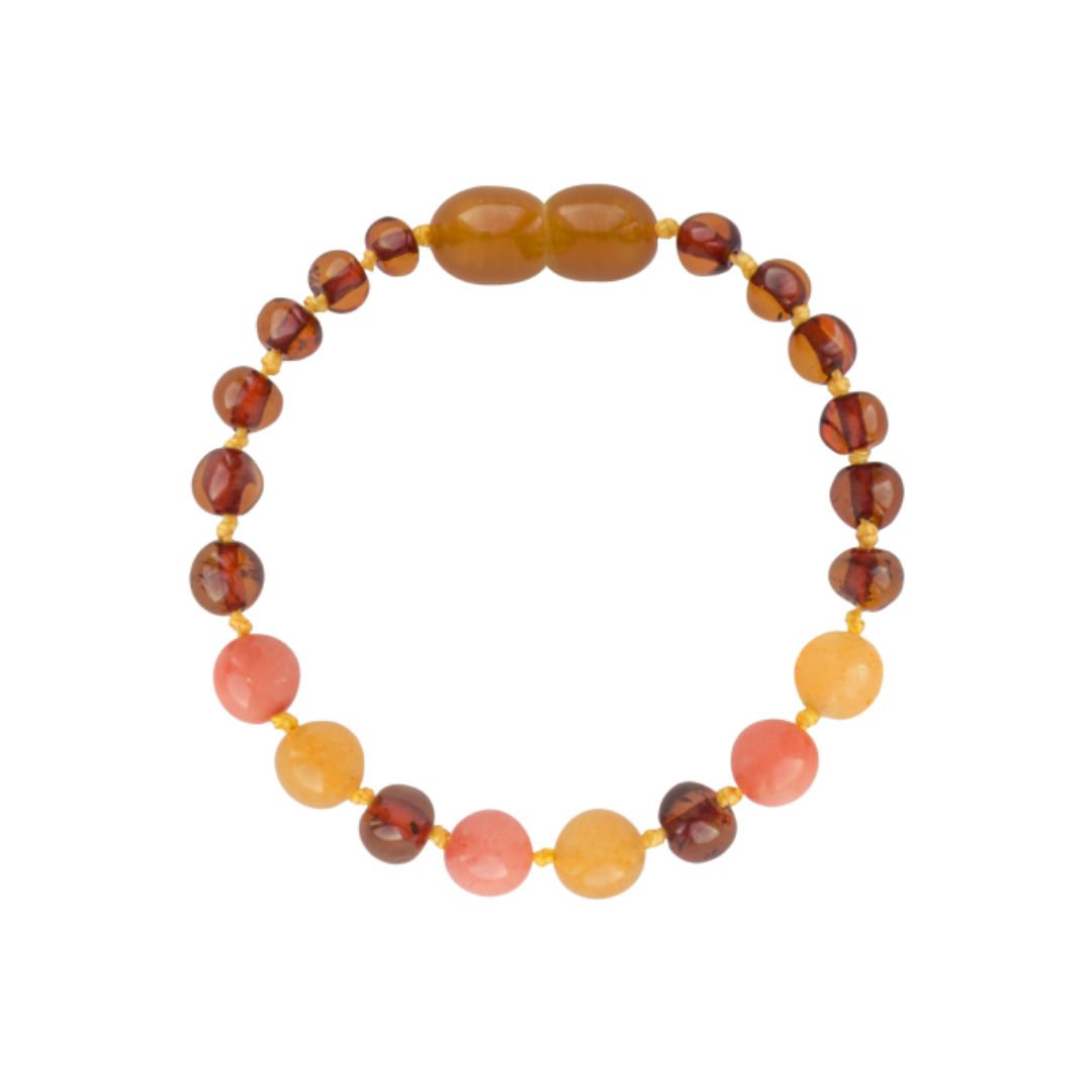 Amber Baby & Toddler Bracelet - Cognac • Aventurine • Coral