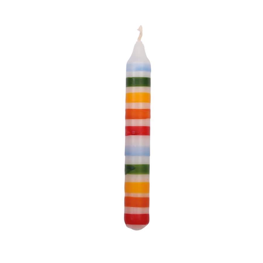 Birthday Candle - Rainbow Horizontal Stripe on White-Birthday Candles-Glückskäfer--Stardust-Store