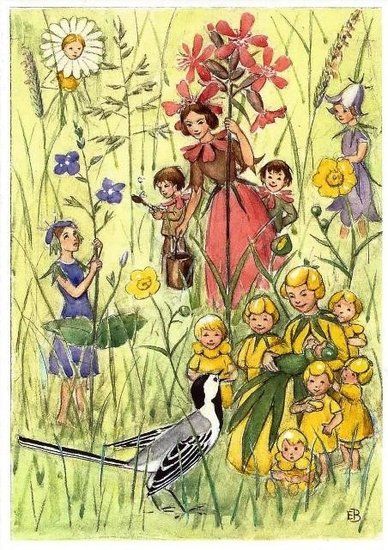 Elsa Beskow Flower Festival - Postcard-Spring - Summer Postcards-Hjelms-7393182160680-Stardust-Store